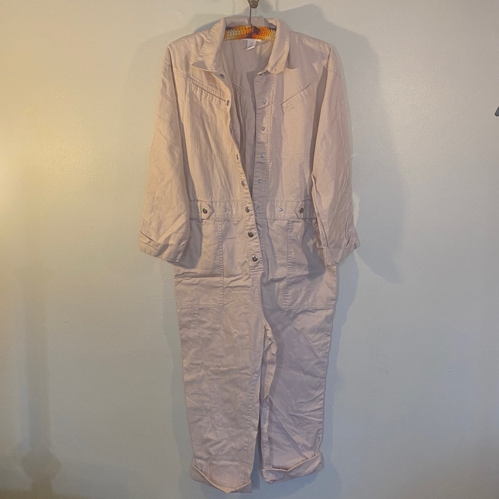 H&M Pale Pink Utility Jumpsuit